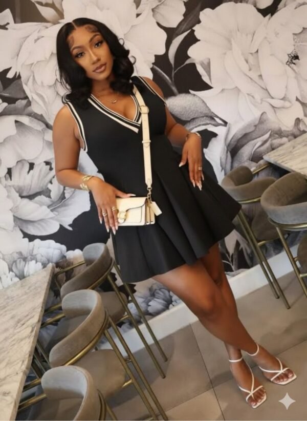 Sleeveless V-neck Dress